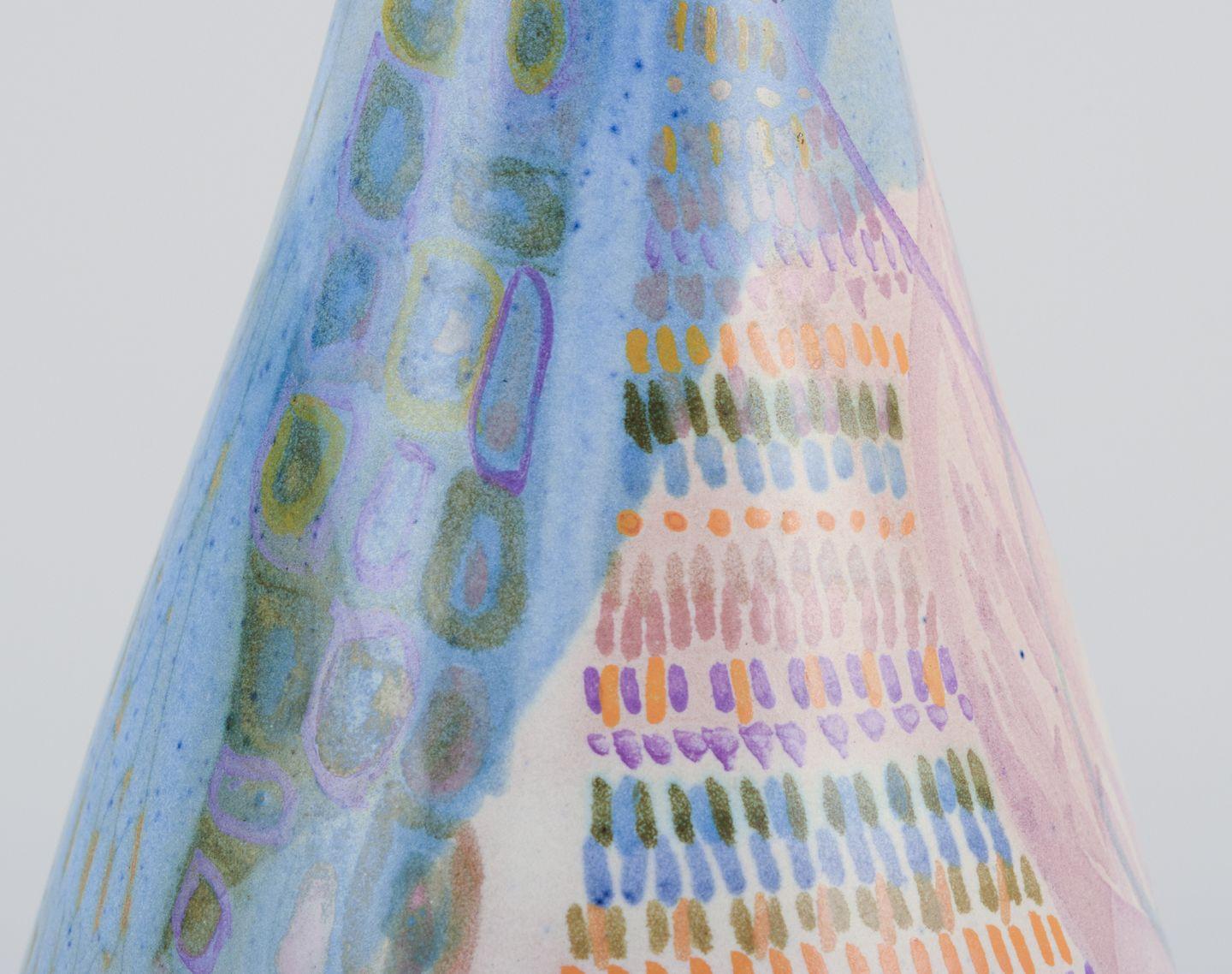 Ceramic Monica Grandi, Italian ceramicist. Unique ceramic vase with abstract motif For Sale