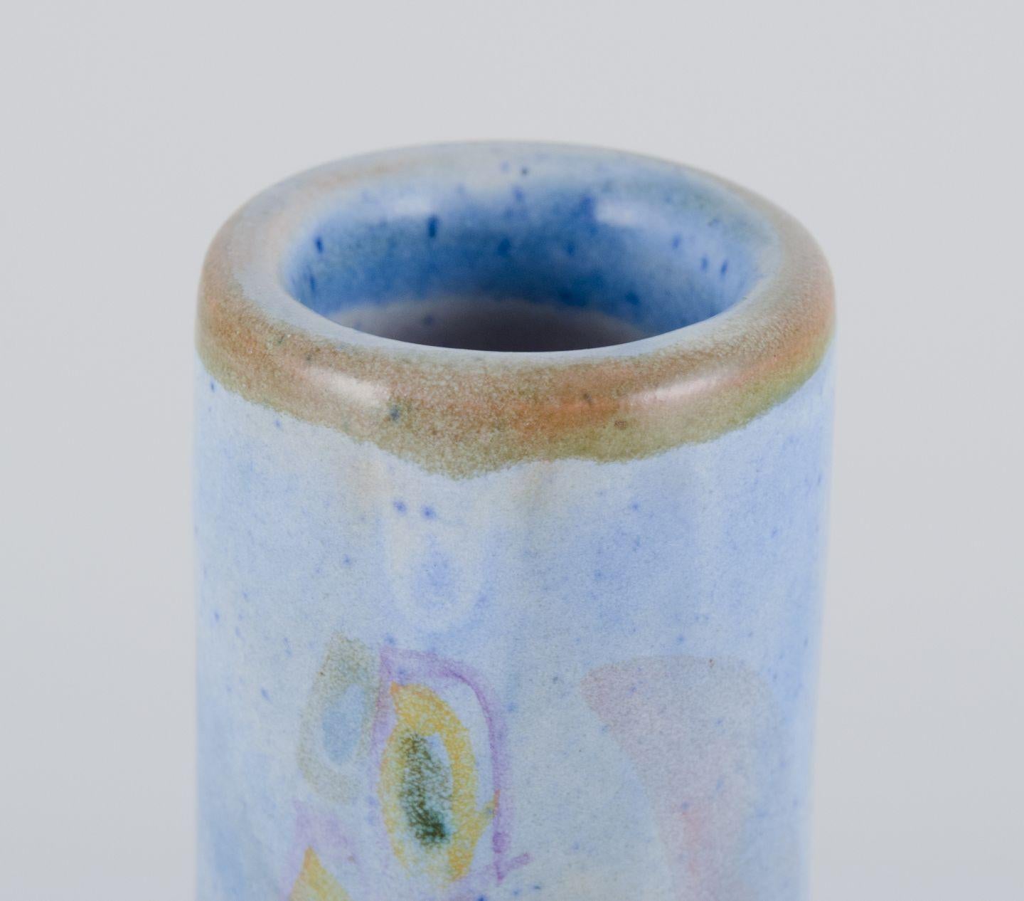 Monica Grandi, Italian ceramicist. Unique ceramic vase with abstract motif For Sale 1