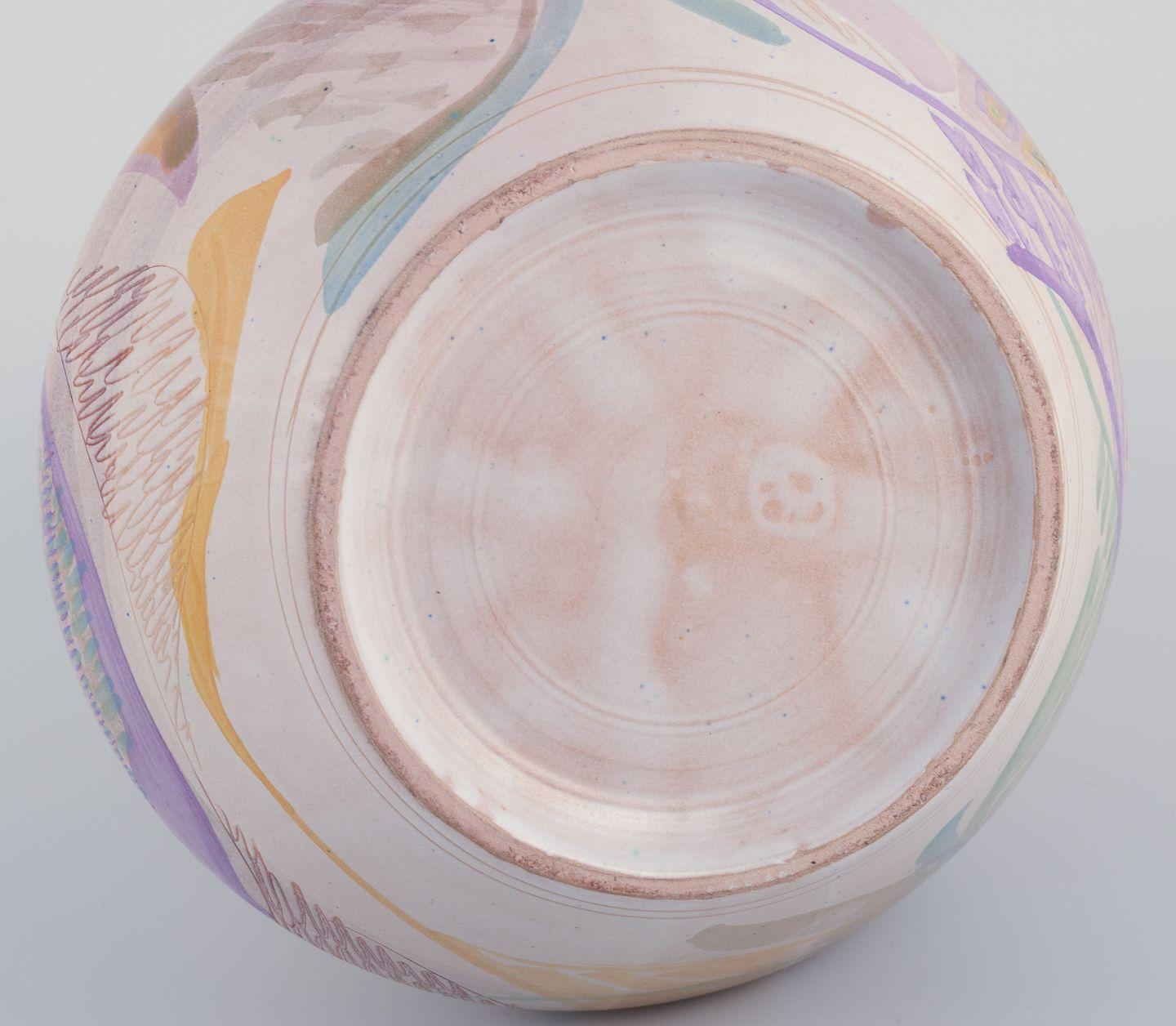 Monica Grandi, Italian ceramicist. Unique ceramic vase with abstract motif For Sale 2