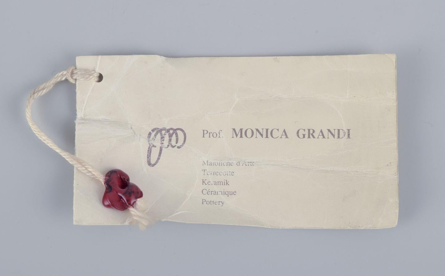 Monica Grandi, Italian ceramicist. Unique ceramic vase with abstract motif For Sale 3