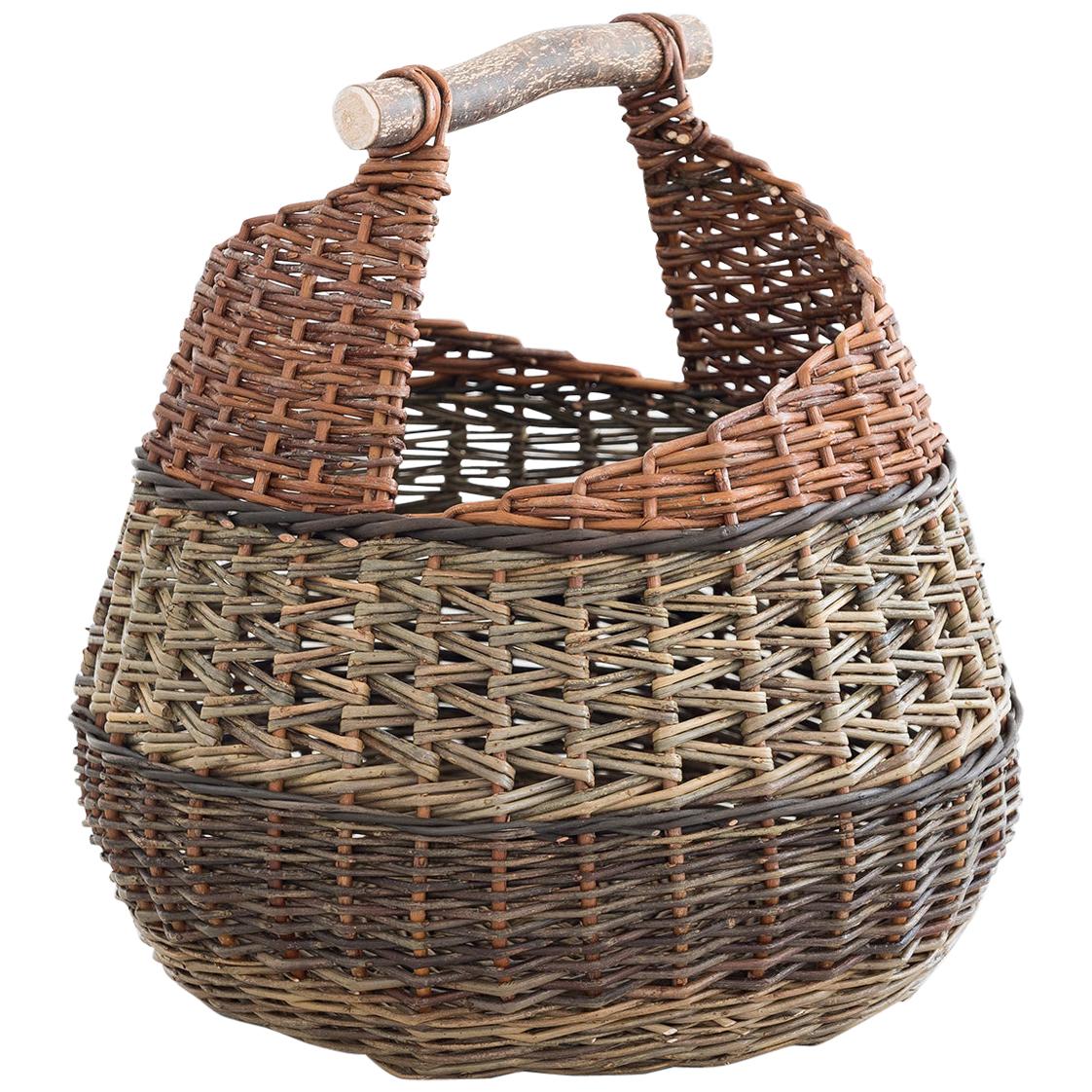 Mónica Guilera Subirana, Baskets Willow with Wooden Handle, Contemporary Craft