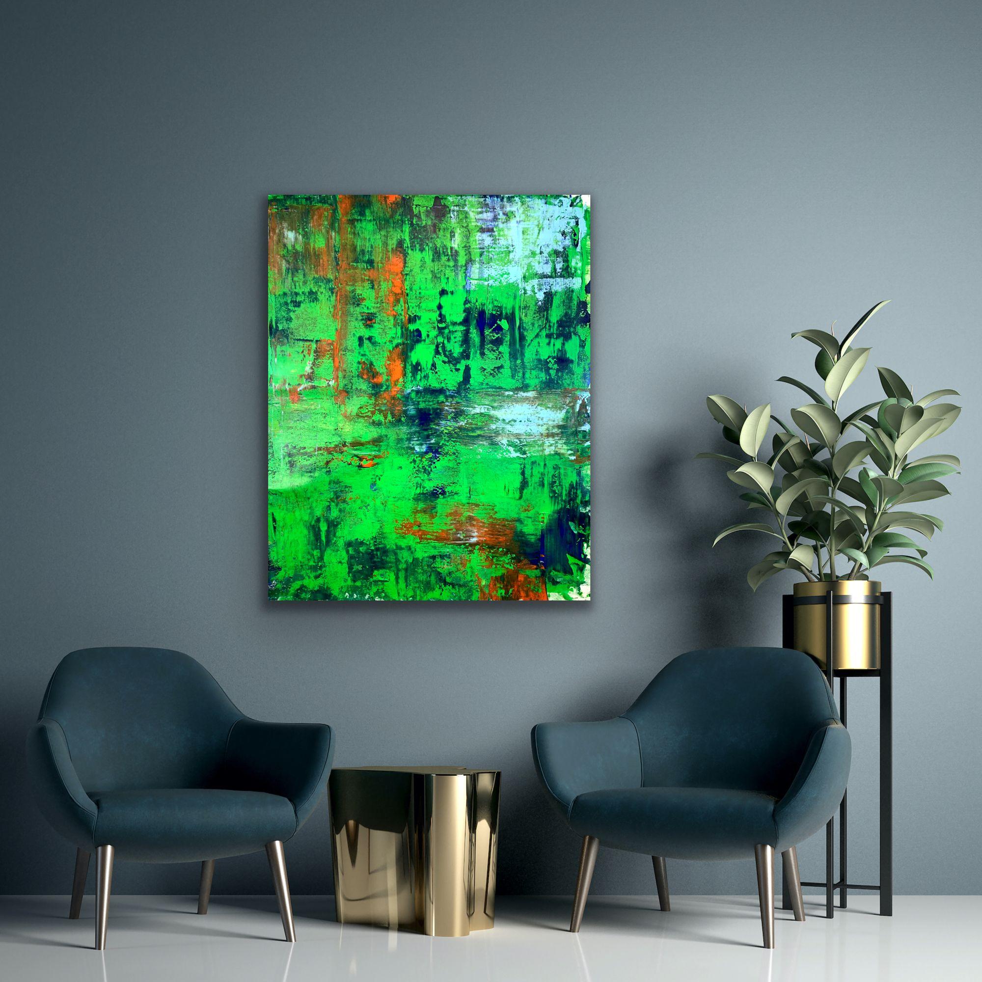 NYMPHEA, Pittura, Acrilico su tela - Painting Astratto di Monica Maja Richardson