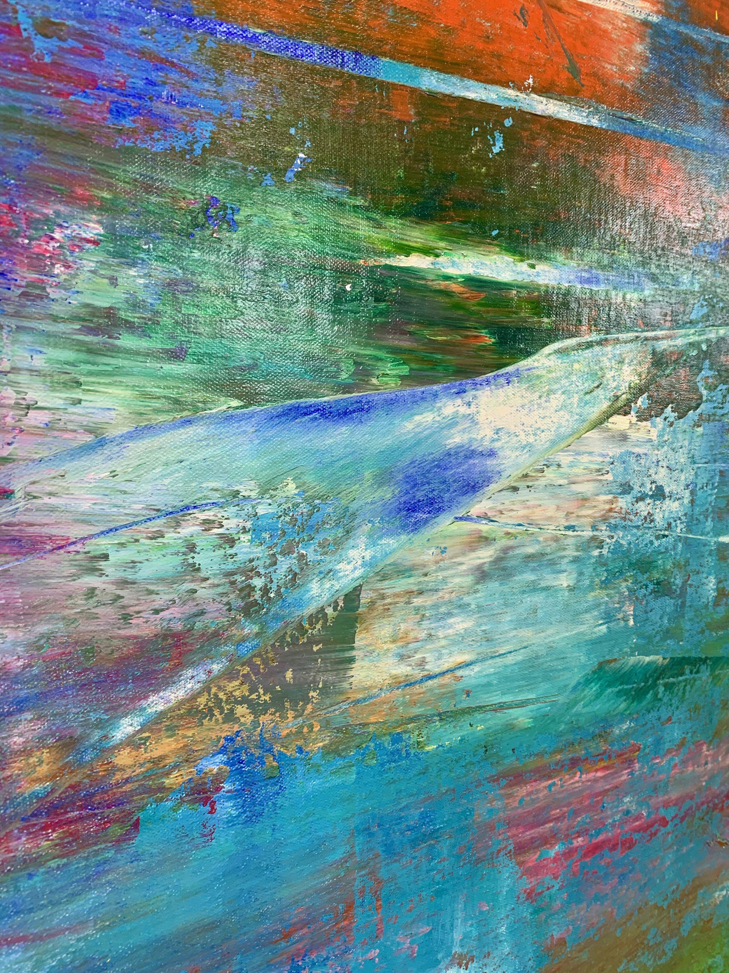 OCEAN CALLING, Pittura, Acrilico su tela - Abstract Painting Blu di Monica Maja Richardson