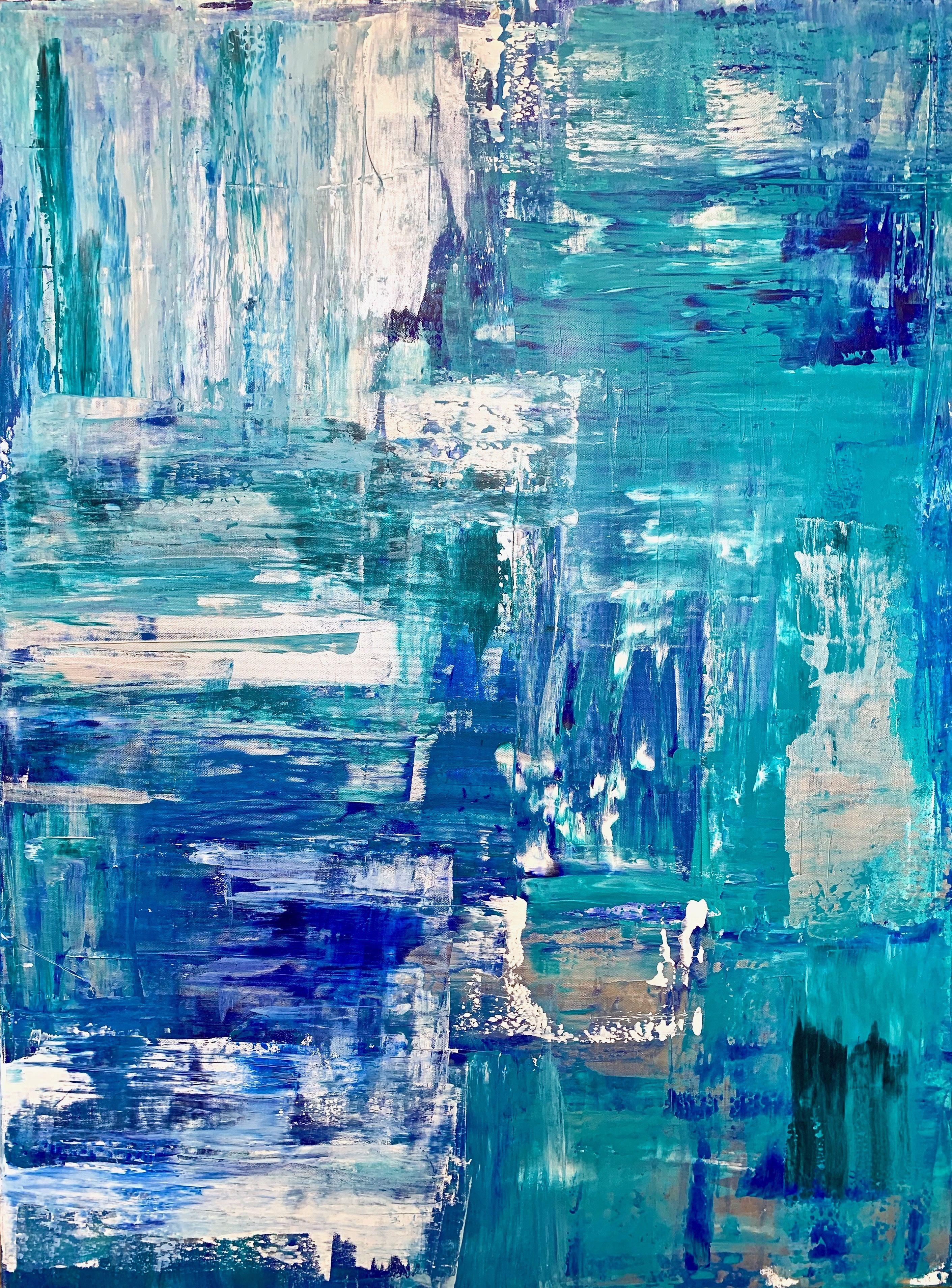 Monica Maja Richardson Abstract Painting - OCEAN VIEW, Painting, Acrylic on Canvas
