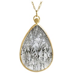 Monica Marcella Double Sided Faceted Dendritic Quartz One of a Kind Necklace