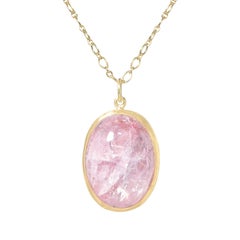 Monica Marcella Vibrant Pink Kunzite Gold Bubble Necklace
