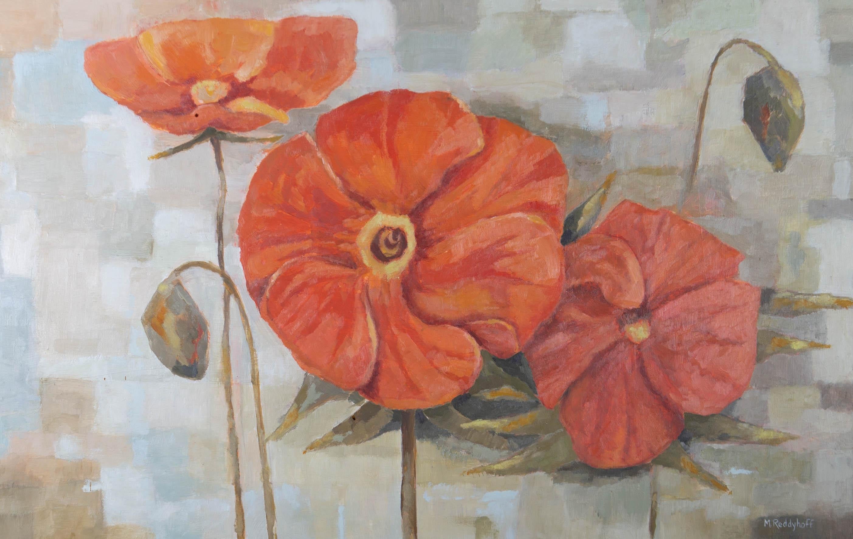 Monica Reddyhoff - Huile, poppies, XXe siècle en vente 1