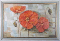 Monica Reddyhoff - Huile, poppies, XXe siècle