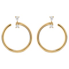 Monica Rich Kosann 18K Gold "Galaxy" Large Hoop Earrings with Diamonds