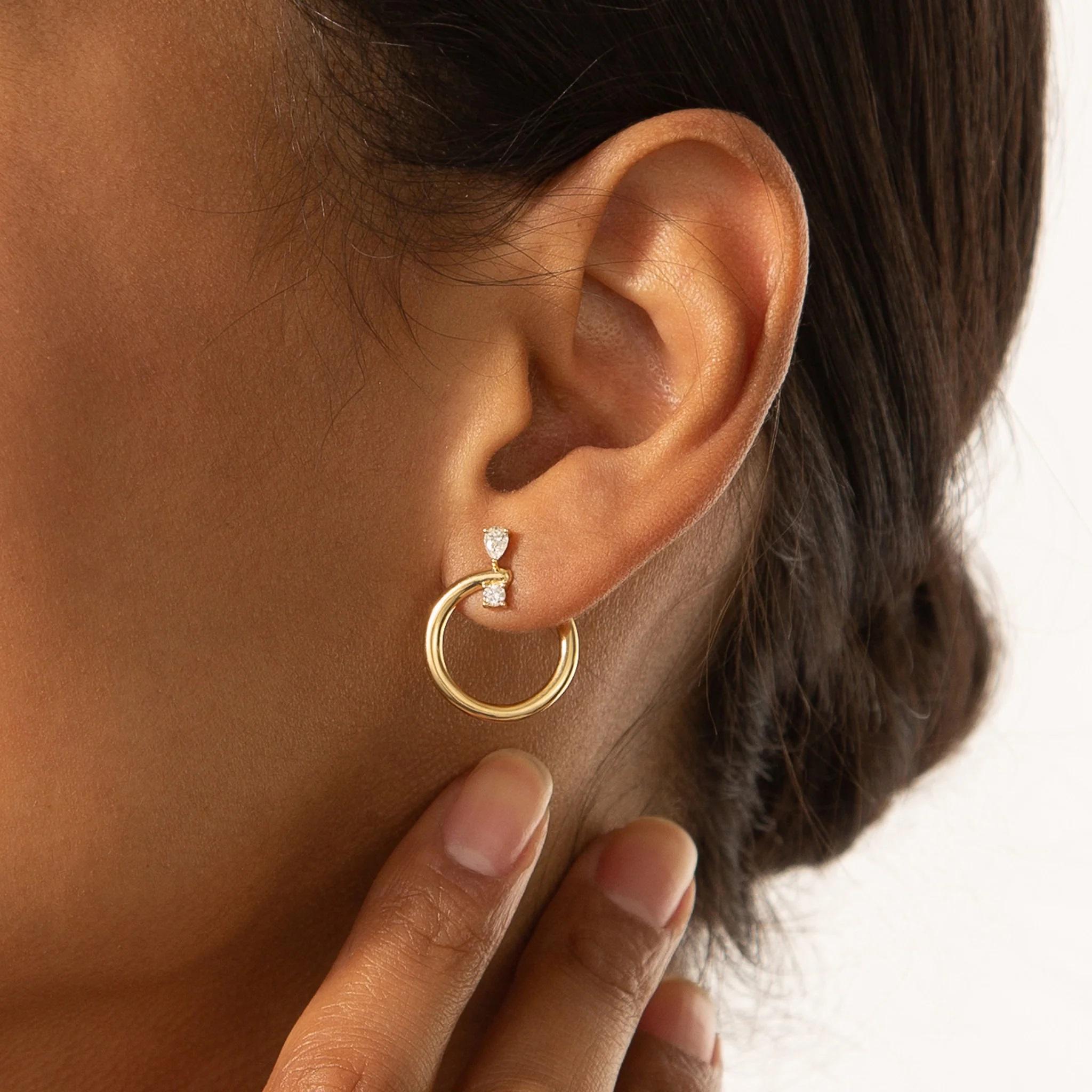 Monica Rich Kosann 18 Karat Gold „Galaxy“ Midi-Creolen-Ohrringe mit Diamanten (Zeitgenössisch) im Angebot