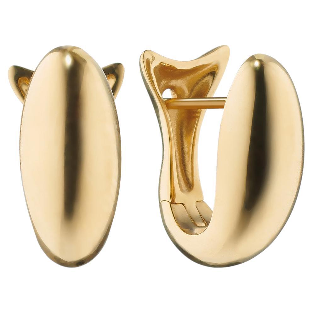 Monica Rich Kosann 18K Gold Perseverance Fish Large Huggie Earrings For Sale