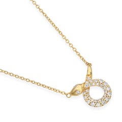 Monica Rich Kosann 18k Yellow Gold Never Fear Diamond Snake Necklace