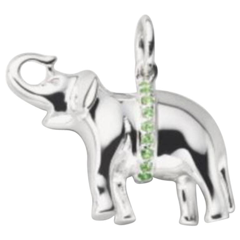 Monica Rich Kosann Luck Elephant with Green Tsavorite Charm Only For Sale