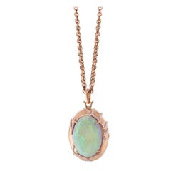 Monica Rich Kosann One of a Kind 18 Karat Rose Gold Opal Locket