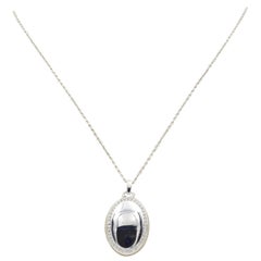 Monica Rich Kosann Sterling Silver Four Image Midi Sapphire Locket, 44322