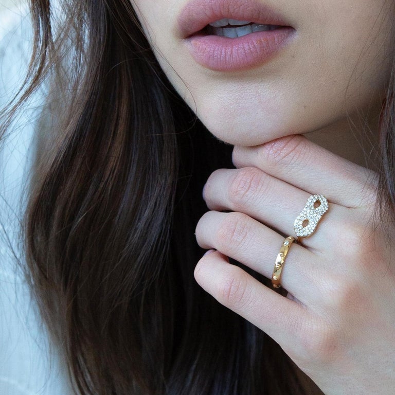Monica Rich Kosann "Unmasked" Diamond Pave 18K Yellow Gold Ring For ...
