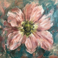 Muted Growth - Large Vibrant Flower Painting