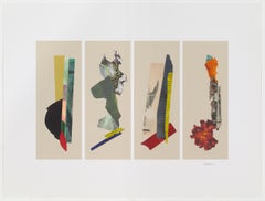 "Cairns", Astratto, Rosso, Verde, Blu, Giallo, Argento, Collage, Tecnica mista, 2025