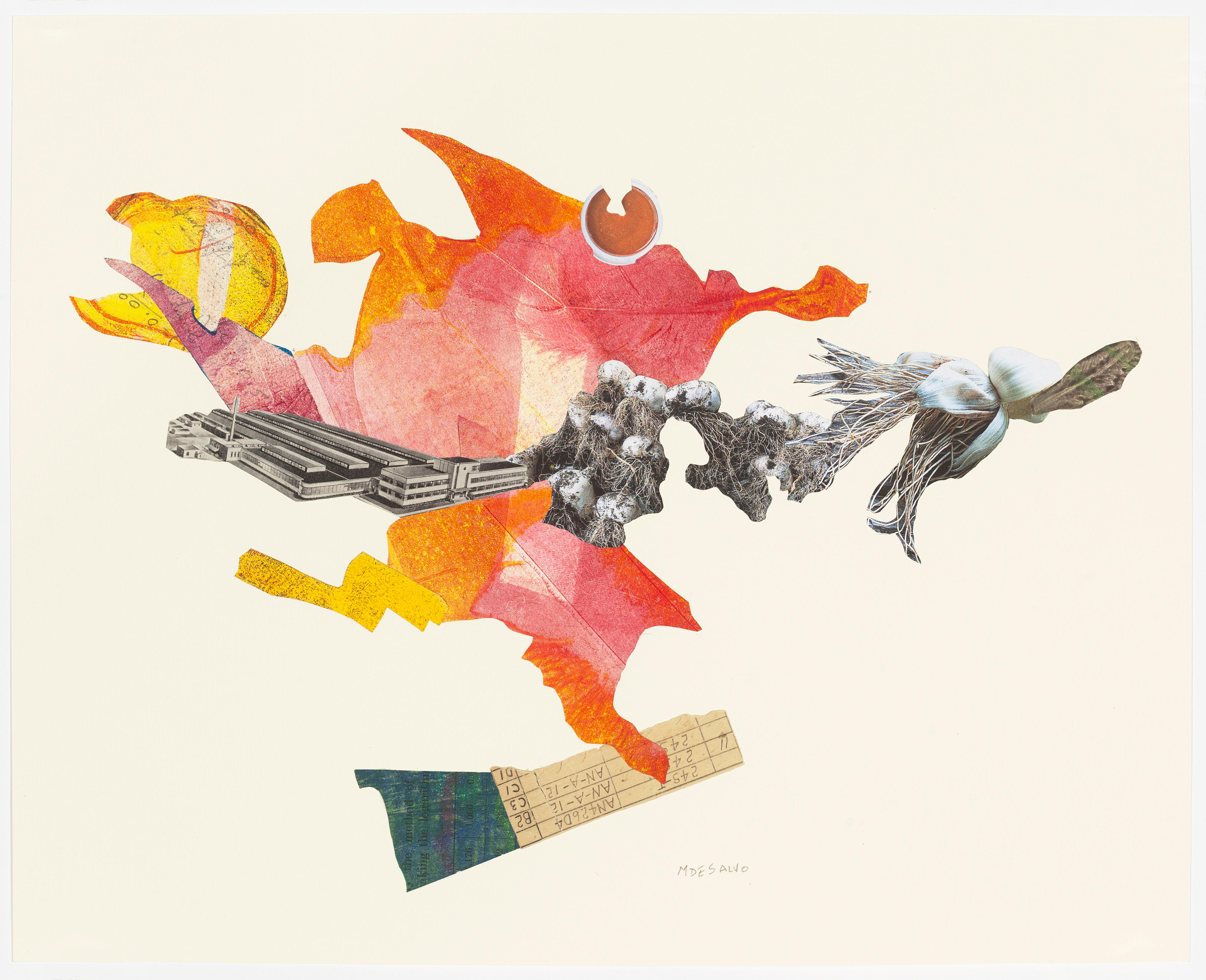 "Cochlear Caper", Surreal, Abstract Collage, Acylic Monotypes, Mixed Media