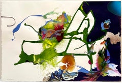 "Cornucopia coclear", Abstracto, Surrealista, Verde, Collage, Técnica mixta, 2023