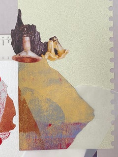 "Kuriose Materie", Abstrakte Collage, Rot, Grün, Blau, Monotypien, Mischtechnik