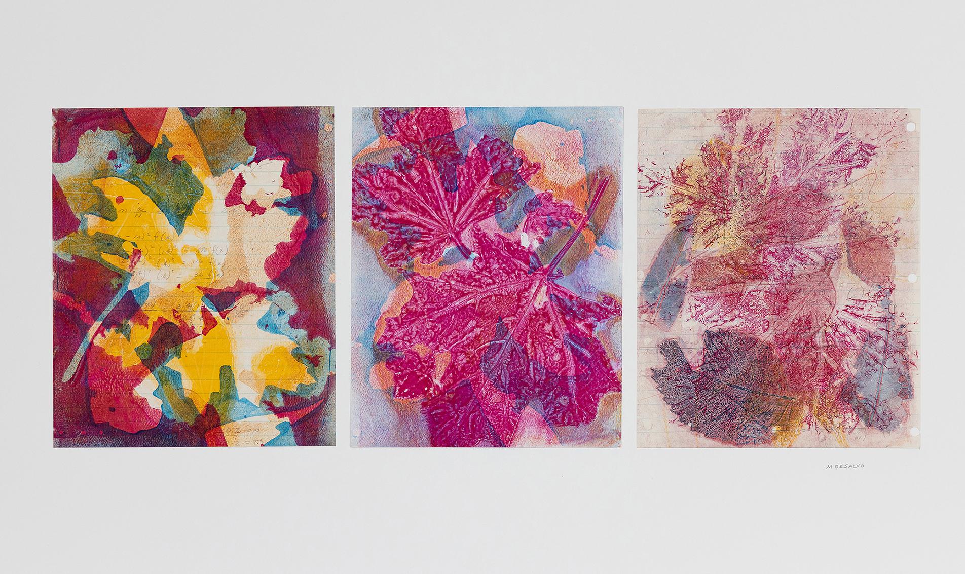 «ressed Up Properties », abstrait, rose, rouge, jaune, bleu, techniques mixtes, 2023 - Mixed Media Art de Monica DeSalvo