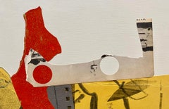 "We'll Know It When We See It", Abstract, Red, Black, Collage, Mixed Media