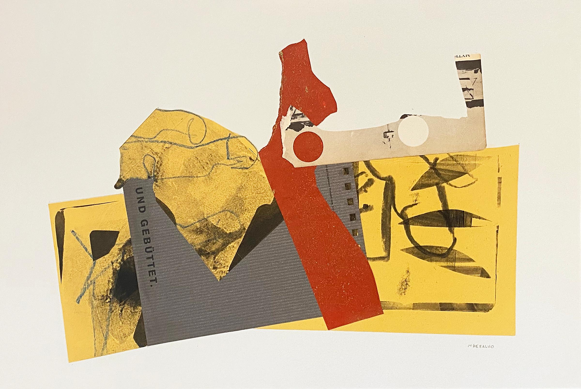 "We'll Know It When We See It", Abstract, Red, Black, Collage, Mixed Media, 2025