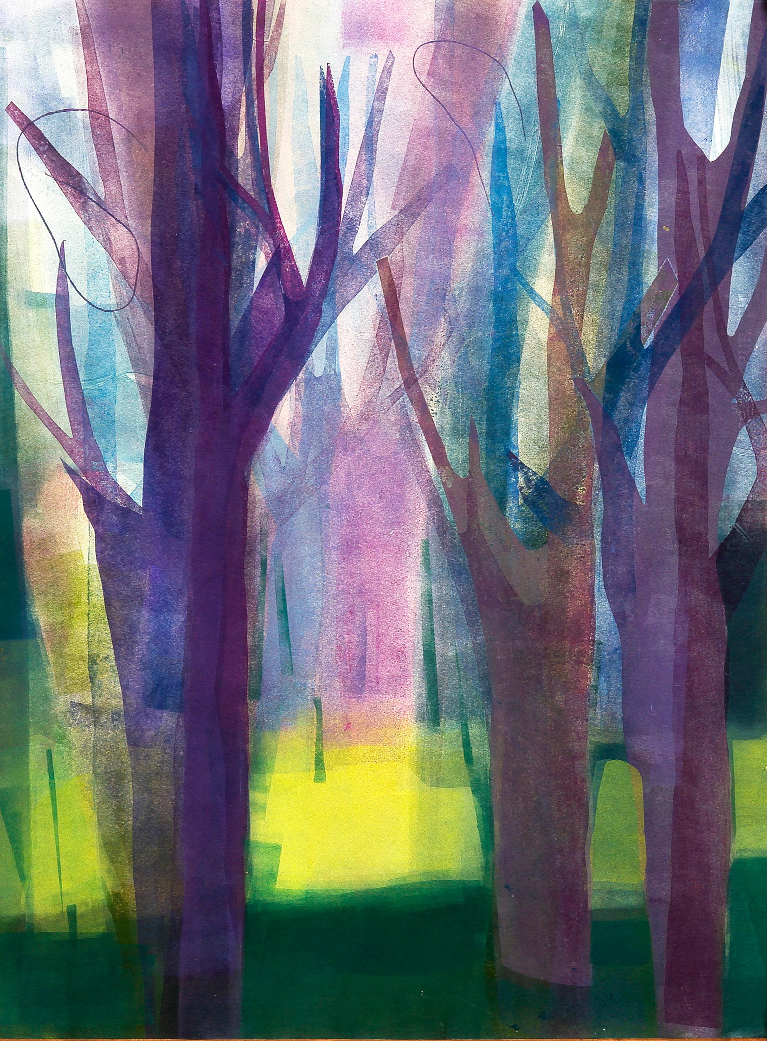 Monice Morenz Abstract Painting - Spirit Tree, Original Still Life Painting, 2013