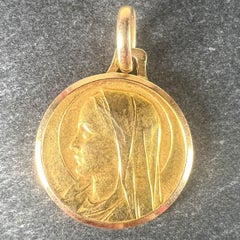 Medaglia con ciondolo in oro giallo 18K di Monier French Virgin Mary