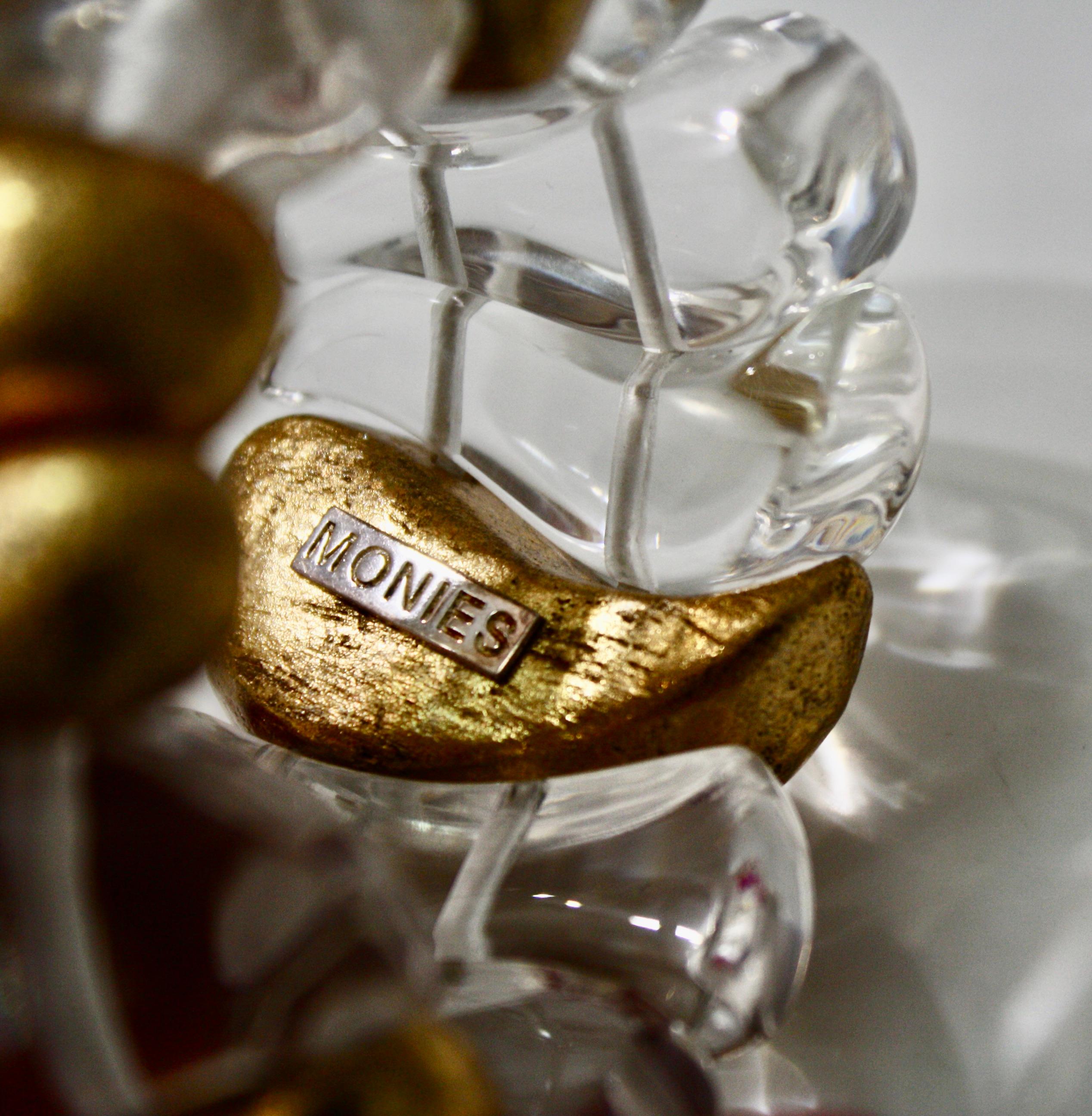 Modern Monies Acrylic and Acacia Gold Foil Bracelet For Sale