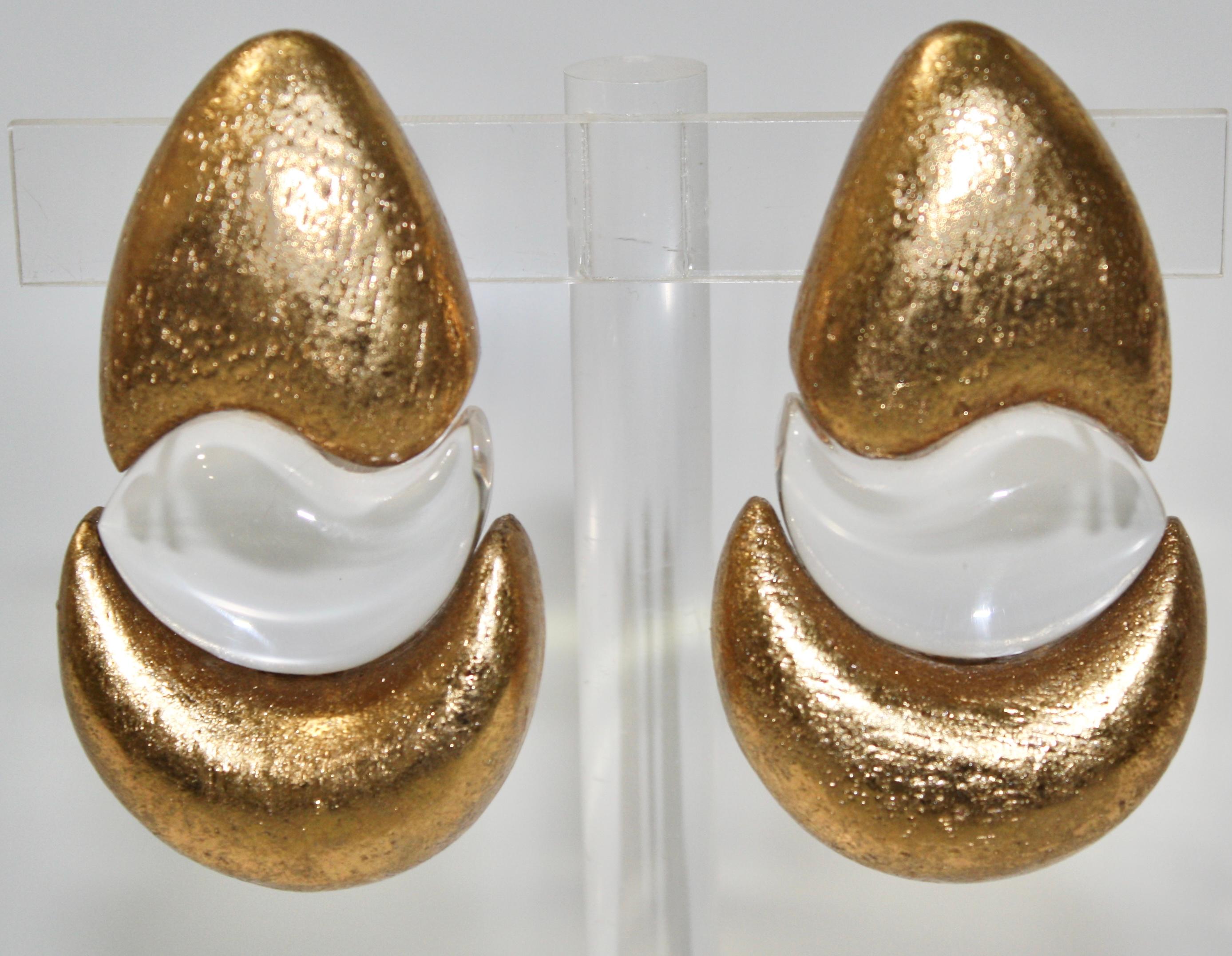 Monies Acrylic and Acacia Gold Foil Bracelet For Sale 2