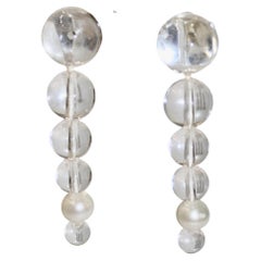 Monies Acrylic and Fresh Water Pearl Earrings 