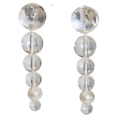 Monies Acrylic and Fresh Water Pearl Earrings
