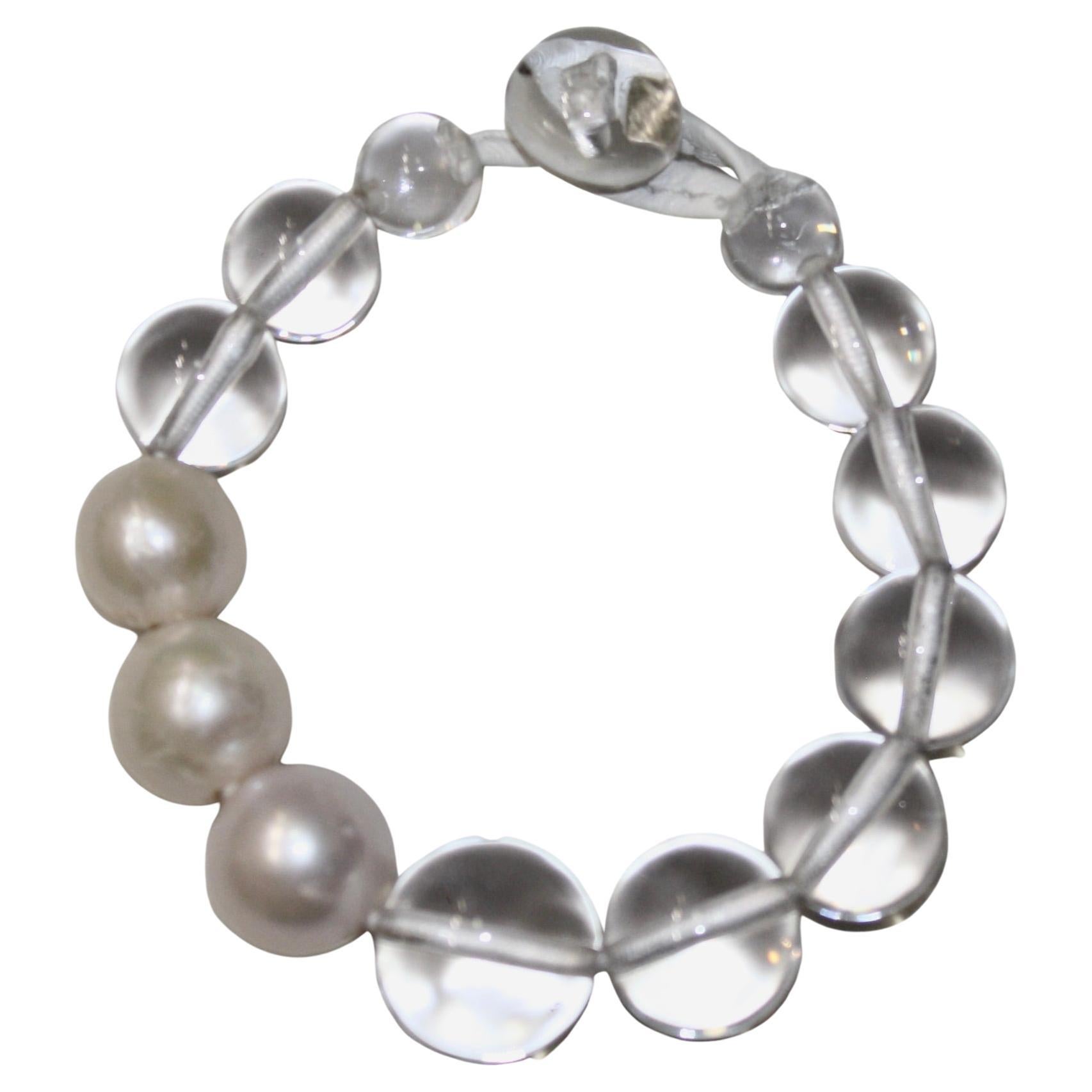 Monies Acrylic and Freshwater Pearl Bracelet 