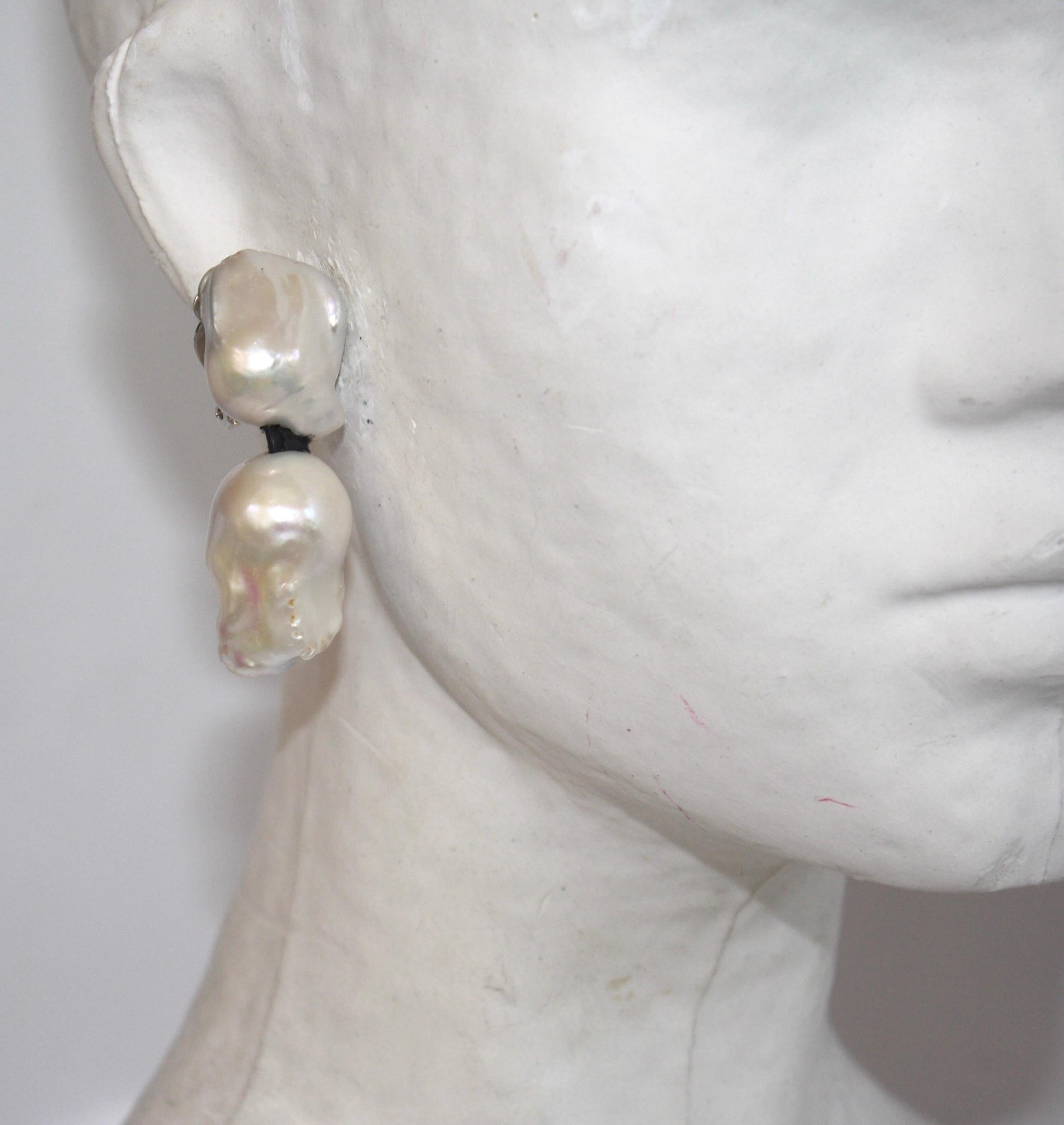 Women's or Men's Monies Baroque Freshwater Pearl Clips