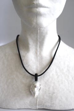 Monies Baroque Pearl and Leather Pendant Necklace