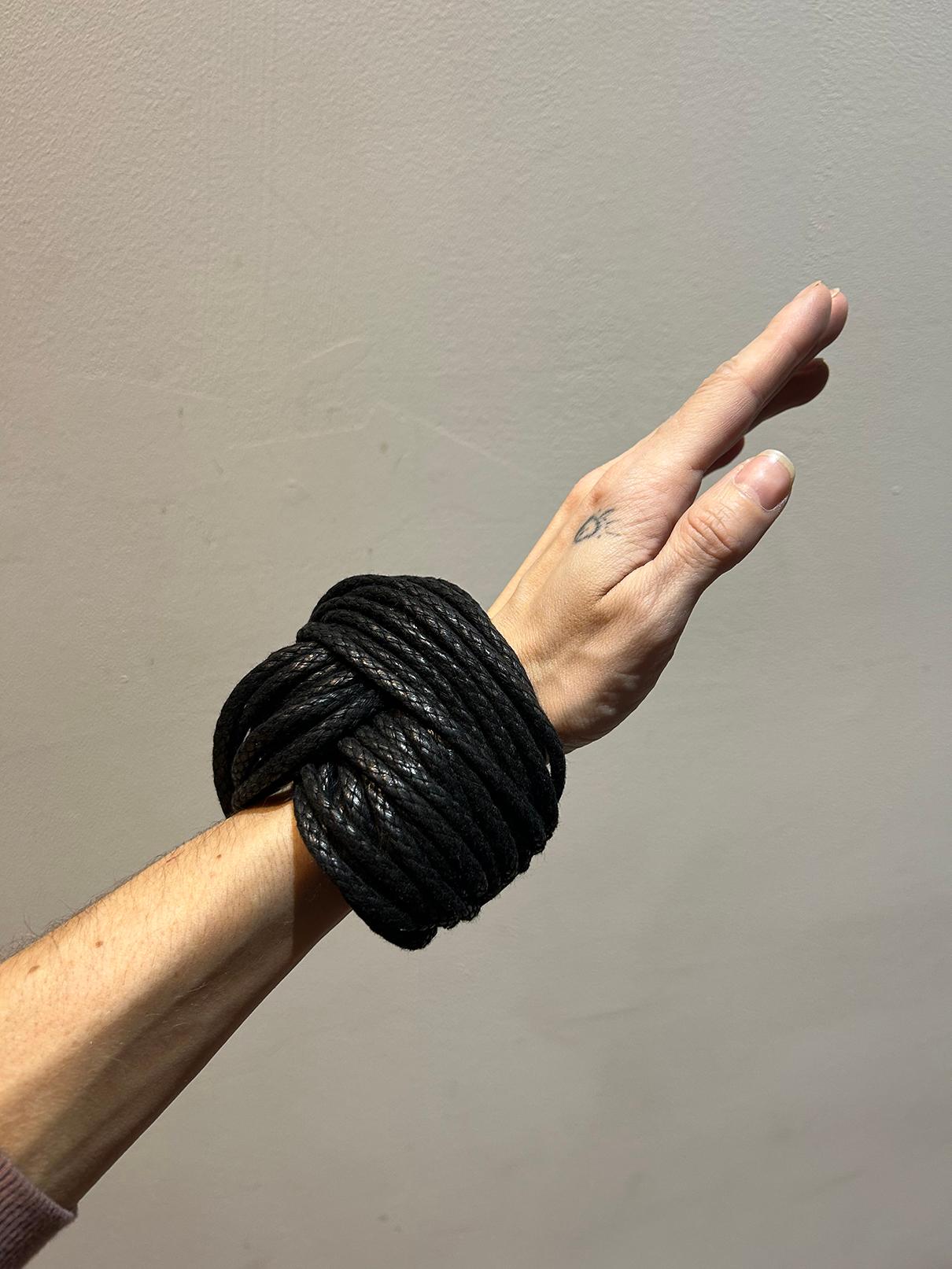 Women's Monies Black Braided Knot Bracelet For Sale
