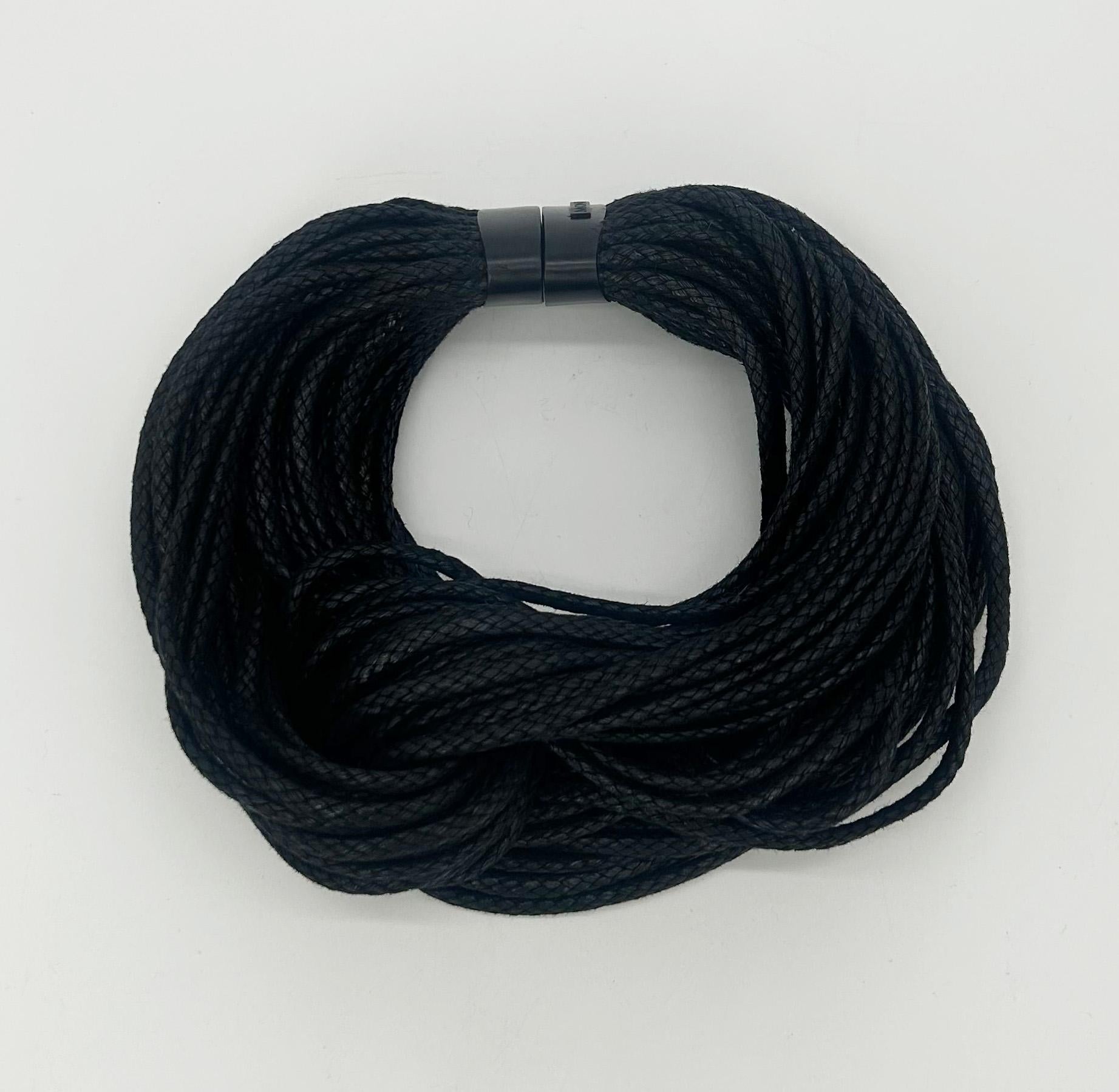Monies Black Braided Multi Strand Twisted Rope Choker Necklace