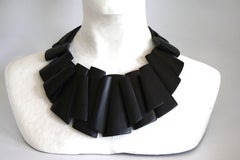 Monies Ebony and Leather Statement Necklace