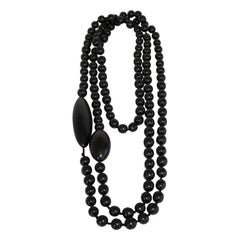 Monies Ebony Wood Bead Necklace 