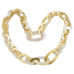 Monies Extra-Long Necklace Goldfoil and Seashell Links