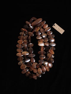 Monies Gerda Lynggaard Collier de corne surdimensionné à trois brins 1980's 1990's