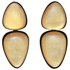 Monies Gold Acrylic Clip Earrings