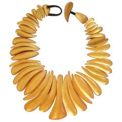 Monies Gold and Black Acrylic Statement Necklace