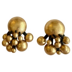 Monies Gold Foil Clip Earrings