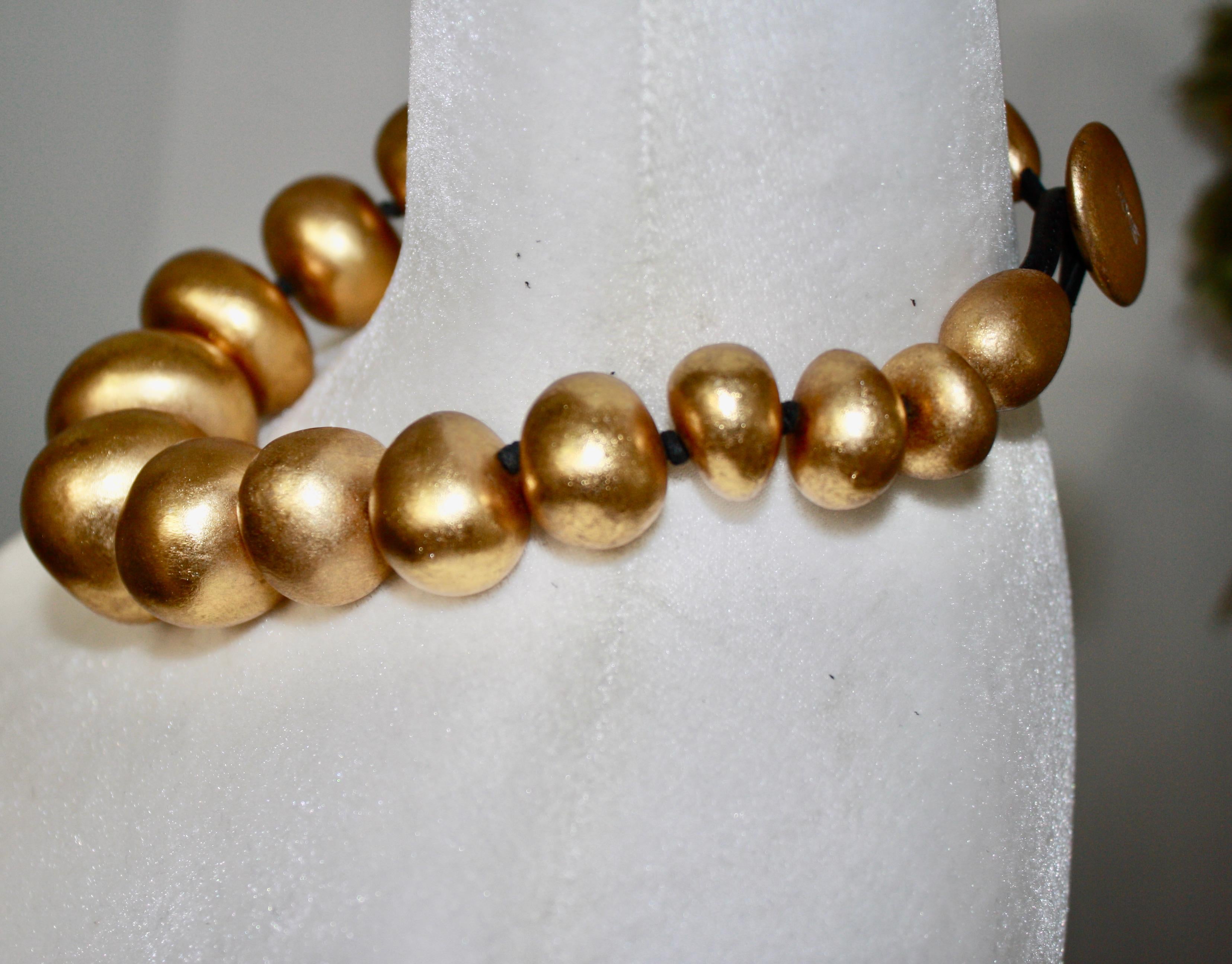 Monies Gold Pebble Choker In New Condition In Virginia Beach, VA