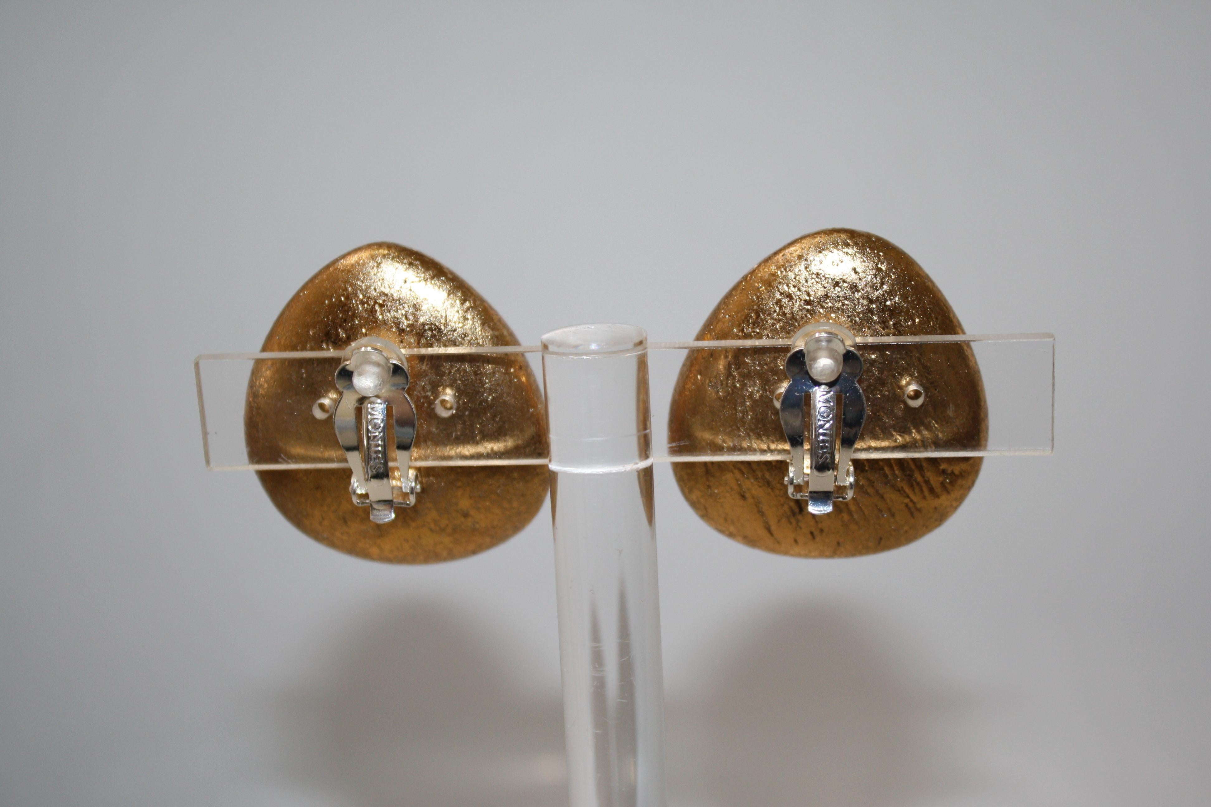 Women's or Men's Monies Goldfoil Clip Earrings 