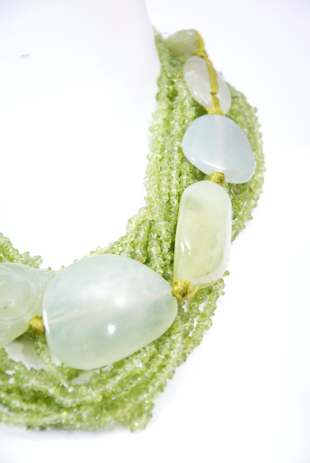 Monies Green Stone Necklace In Good Condition In Alford, MA