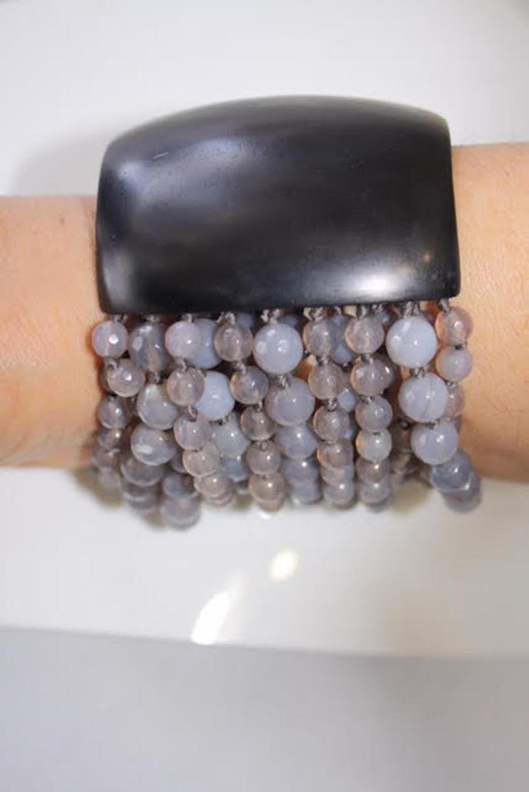 Monies Labradorite and Ebony Wood Closure Bracelet at 1stDibs